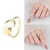 Gold Silver Korean Fashion Personality Jewelry Creative Running Bead Ring Star Moon Spinning Ring Women's Simple Rin