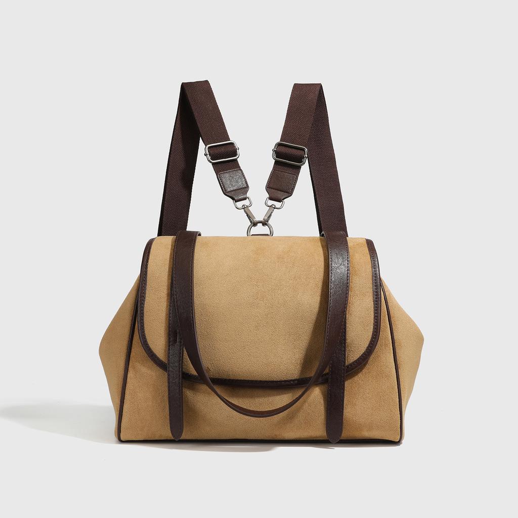 New stylish commuter handbag for women, niche large-capacity vintage messenger bag, high-end tote backpack