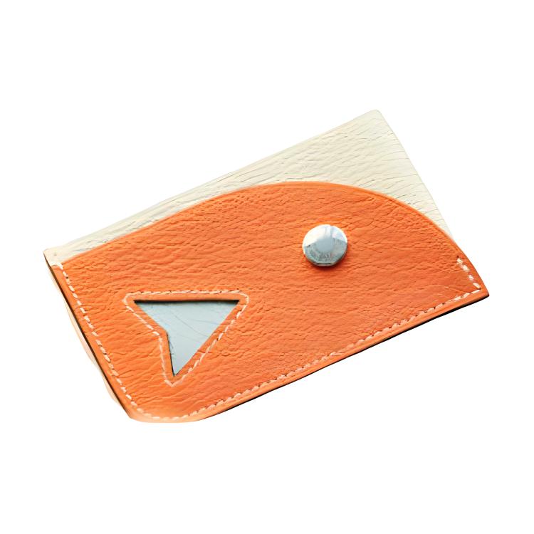 Hermes Poisson Color Block Mysore Goat Leather Card Holder Women Accessories Hissing-Green H084483CKAA