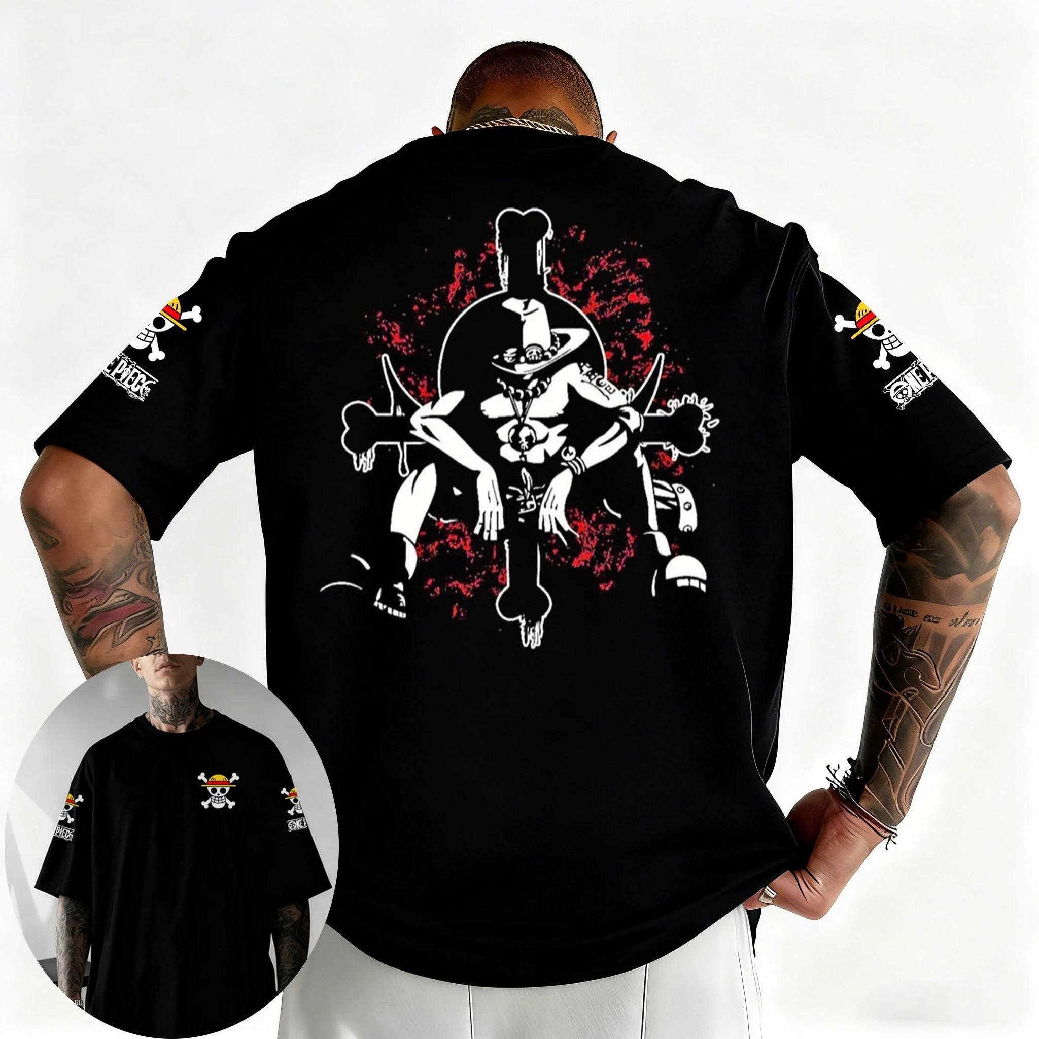 

Fashion Y2K Harajuku Plus Size One Piece Anime Tshirt Men Women Parent Child Casual Summer Streetwear Tops S