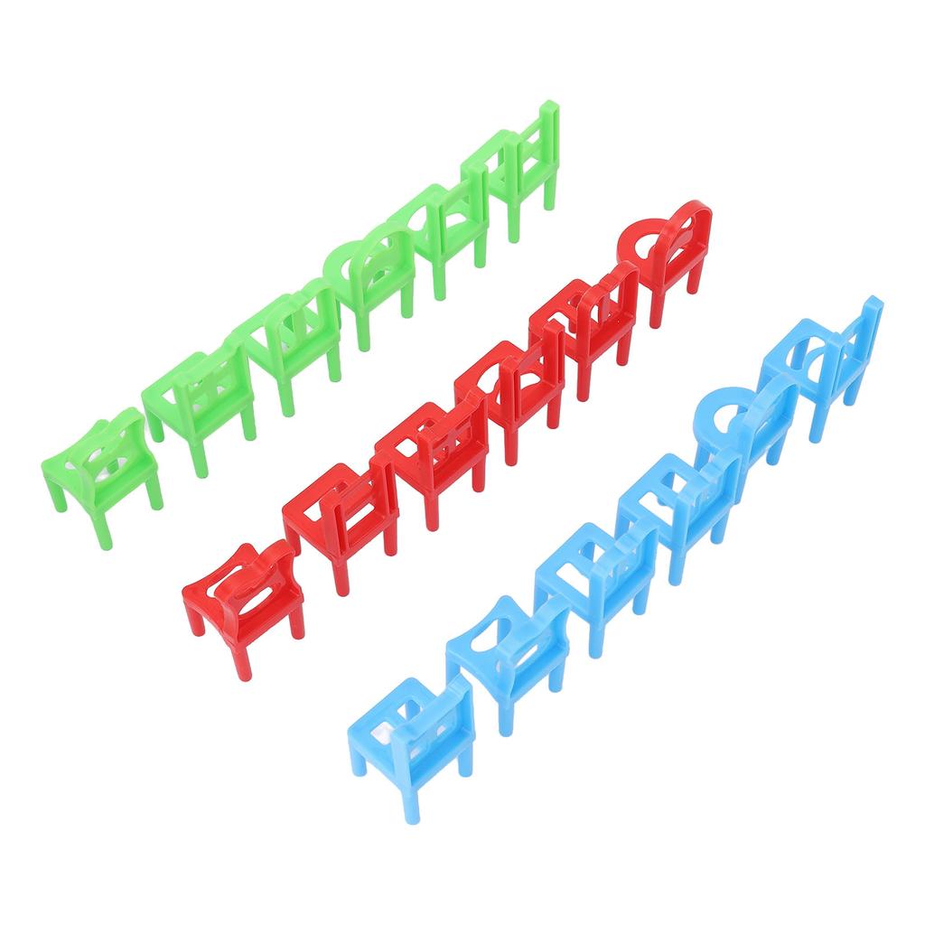 18 Plastic Chairs 4 Glass Cups Set Tumbling Drinking Game for Party Travel Promotions