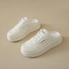 Mesh Bag Head Half Slippers Women's Outer Wear 2025 Summer New Flat Shoes Casual One-pedal Lazy Little White Shoes