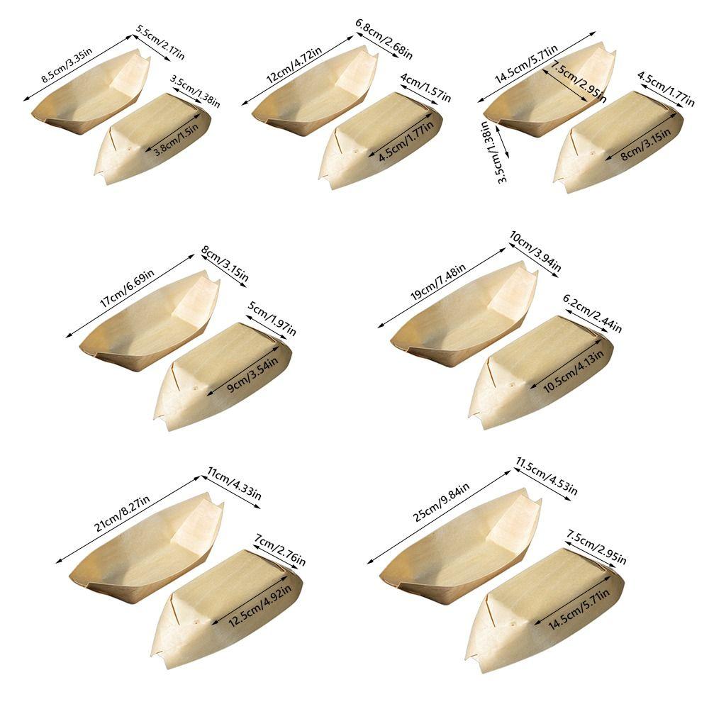 50PCS Multi-size Sushi Plate Japanese Dish Salad Dessert Bowl Creative Wood Bowl  Home Decoration
