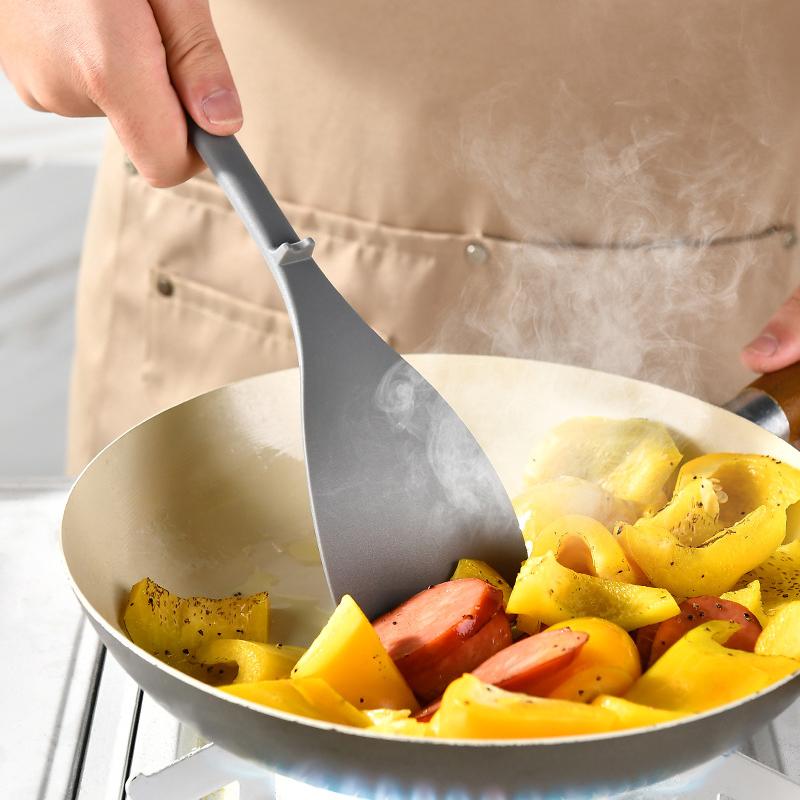 Non-Stick Silicone Spatula Heat-Resistant Wide Flexible Pancake Turner Fried Egg Fish Shovel Scratch-Resistant Kitchen Utensil