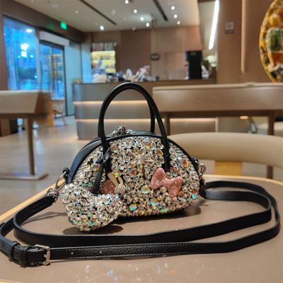 Diamond Studded Genuine Leather Handbag For Women Casual Fashionable And Versatile