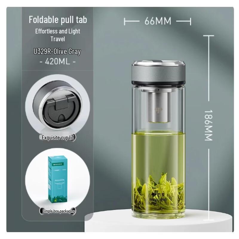WANXIANG Thickened Portable Car Glass Cup
