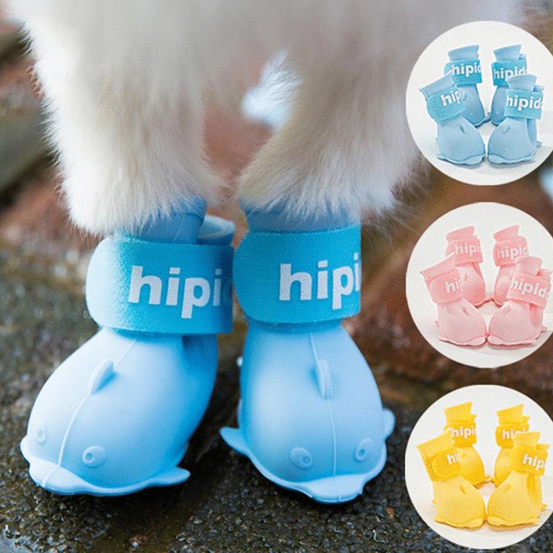 Pet Dog Rainshoes Waterproof Silicone Dog Shoes Anti-skid Boots for Small Medium Large Dogs Cats Rainy Days