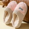 Comfortable Checkered Cotton House Slippers for Winter Indoor Home Use