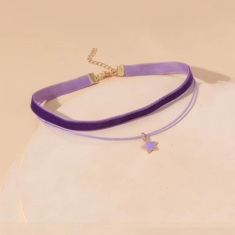 

Винтажное готическое двухслойное бархатное колье, женская цепочка на шею, ювелирные изделия в стиле панк, короткое ожерелье с подвеской в ​​форме черной звезды, ожерелья Para Mujer