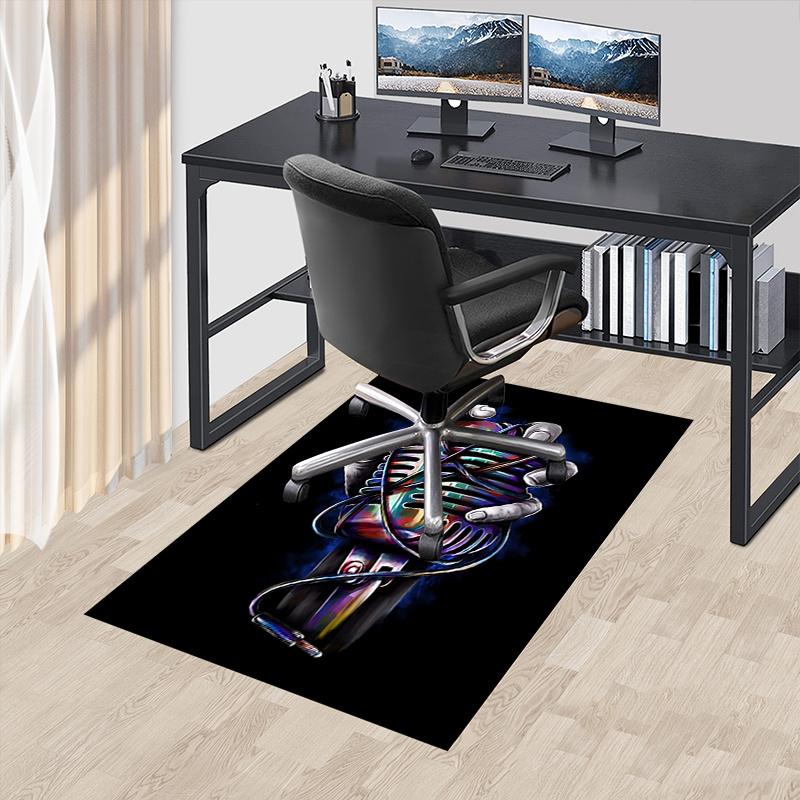 

Music Theme Office Carpet Chair Mat: Colorful Microphone Design for Home Decor, Office Use, Gift Ideas Suitable for Bedrooms, Living Rooms 60cm by 90cm