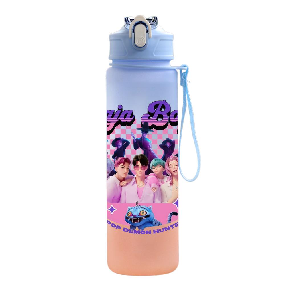 750 ml Wasserflasche Anime Cartoon K-Pop Dämonenjäger Aufdruck Große Kapazität Trinkbecher Tragbar Outdoor Sport Wasserbecher Kinder Kinder Geschenk