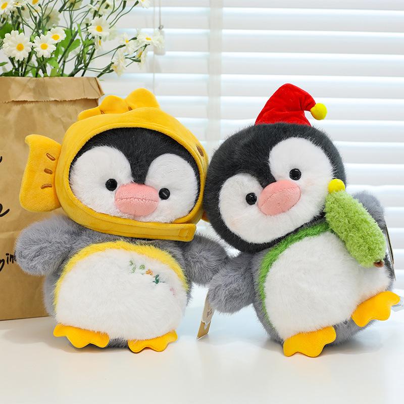 New Penguin Happy House Plush Toys Christmas Hat Event Gifts Snake Yakini Pillow Children's Doll