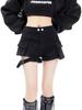Summer Denim Shorts For Women 2024 Fashion Loose High-waisted Cargo Shorts Jeans Korean Spice Girl Simple Black Brown Sexy