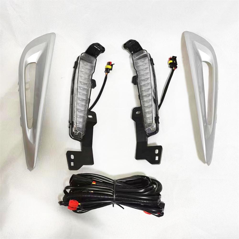 2Pcs Car Daytime Running Lights Fog Lamp For Toyota Prius 2019 2020 White+Yellow