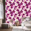 Wallpaper Flowers and Leaves Purple and Powder Pink for Living Room and Bedroom 50x1000