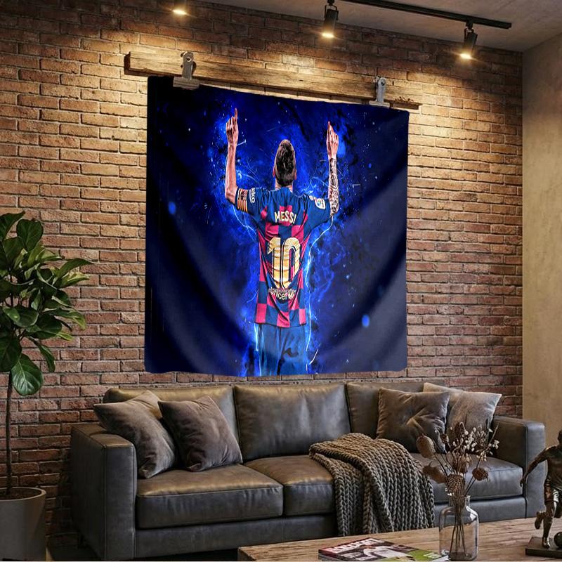 1PC Argentina Football Star Messi Tapestry, Unique Design Tapestry, Wall Decor for Bedroom,Livingroom, Playroom,Heartwarming Fan Holiday Gifts