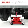 Compact 450 lbs Capacity Transmission Jack, Adjustable Height 7-23, 4-Wheel Auto Lifting Jack with Safety Straps