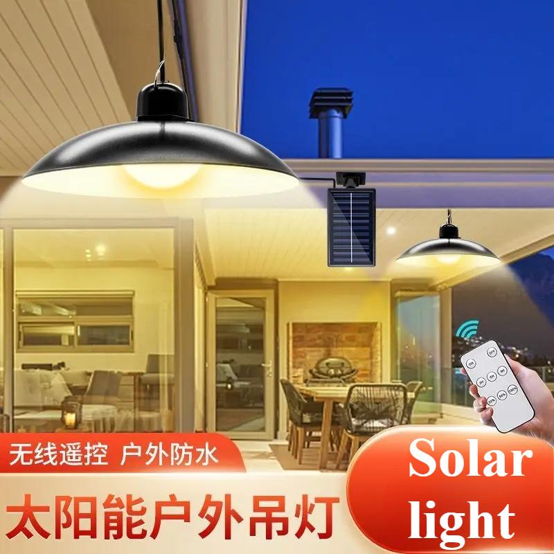 Solar Powered Outdoor Pendant Light Waterproof Courtyard Home Living Room Balcony Pavilion, Hanging Light LED Induction Lighting