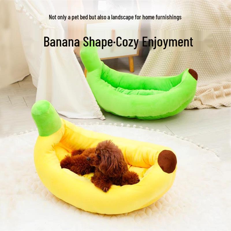 Pet Banana Bed: Year-Round Cool & Warm Mat for Cats and Dogs