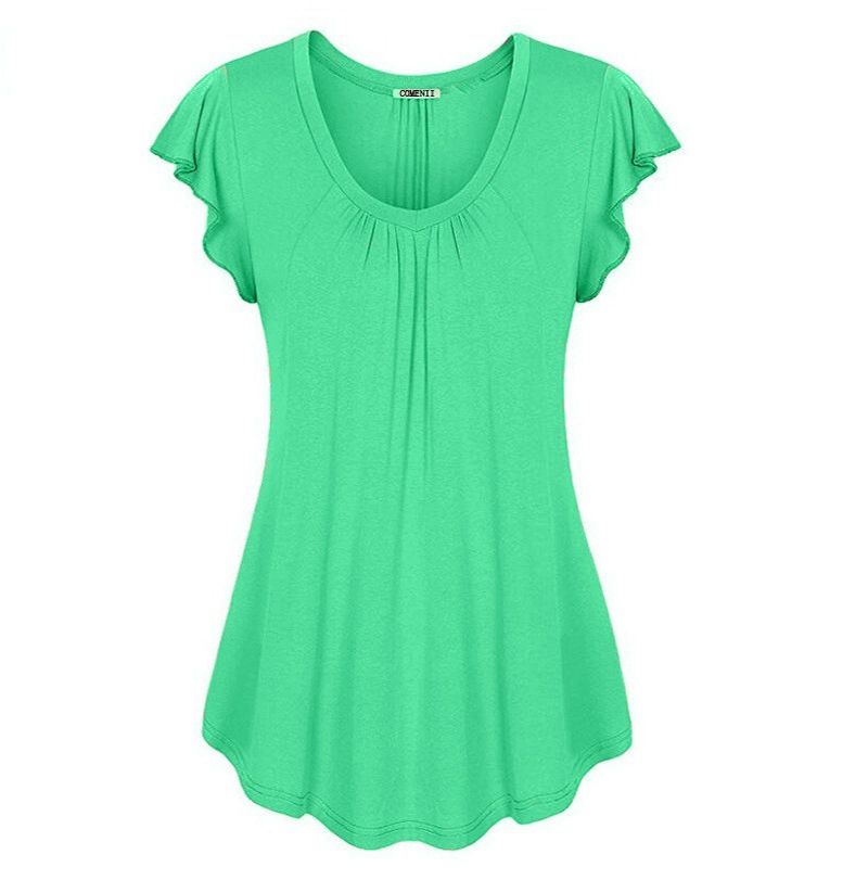 Plus Size Women's Summer Short Sleeve Blouse T Shirt Tops Casual Loose Tunic Tee For Effortless Style And Comfort
