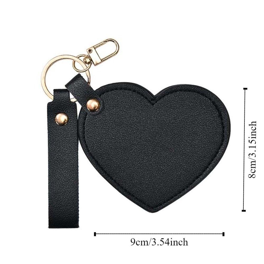 Rotate Small Mirror Love Heart Makeup Mirror Korean Style Colorful Love Keychain  Women