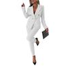 Damen Business Blazer Hosenanzug Elegante Blazerjacken Hoch tailliertes Hosenset Zweiteiliges formelles Outfit fürs Büro