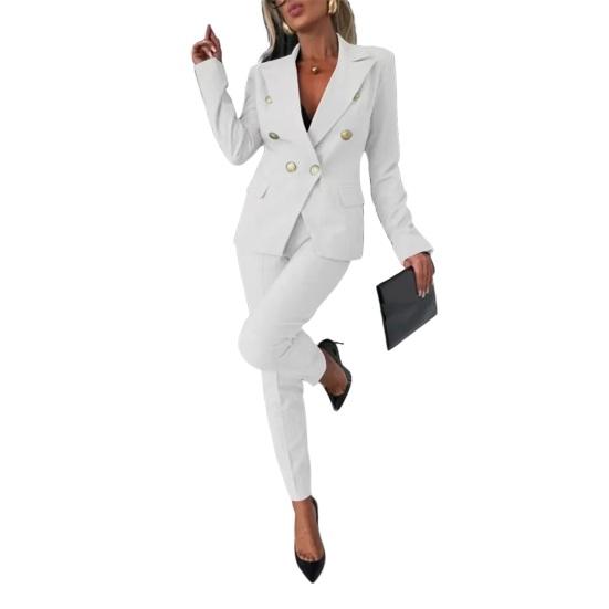 Damen Business Blazer Hosenanzug Elegante Blazerjacken Hoch tailliertes Hosenset Zweiteiliges formelles Outfit fürs Büro