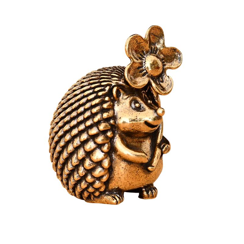 

Brass Ornament Small Hedgehog Figurines Retro Copper Hedgehog Brass Tea Pet Home Desktop Small Ornament Handicraft Miniatures B