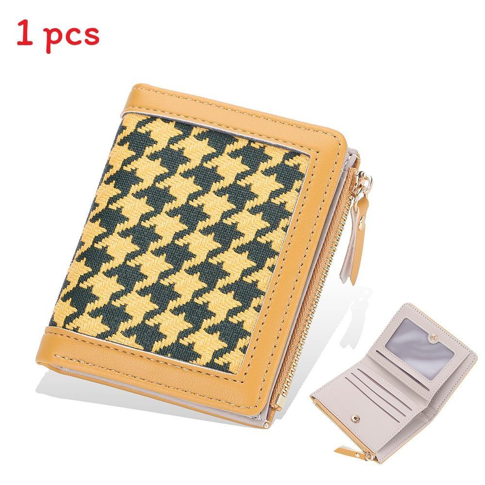 Simple Thousand Bird Pattern Women Casual Square Short Wallet For Daily Use