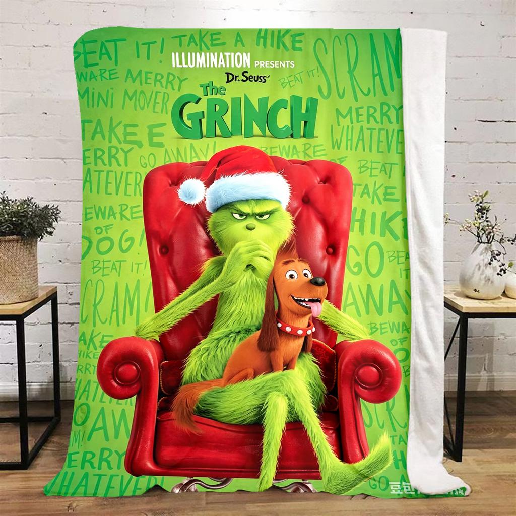 Christmas Gift Comedy Movie How the Grinch Stole Christmas blanket home warming, four season bed decoration sofa cover flannel throwing blanket K20