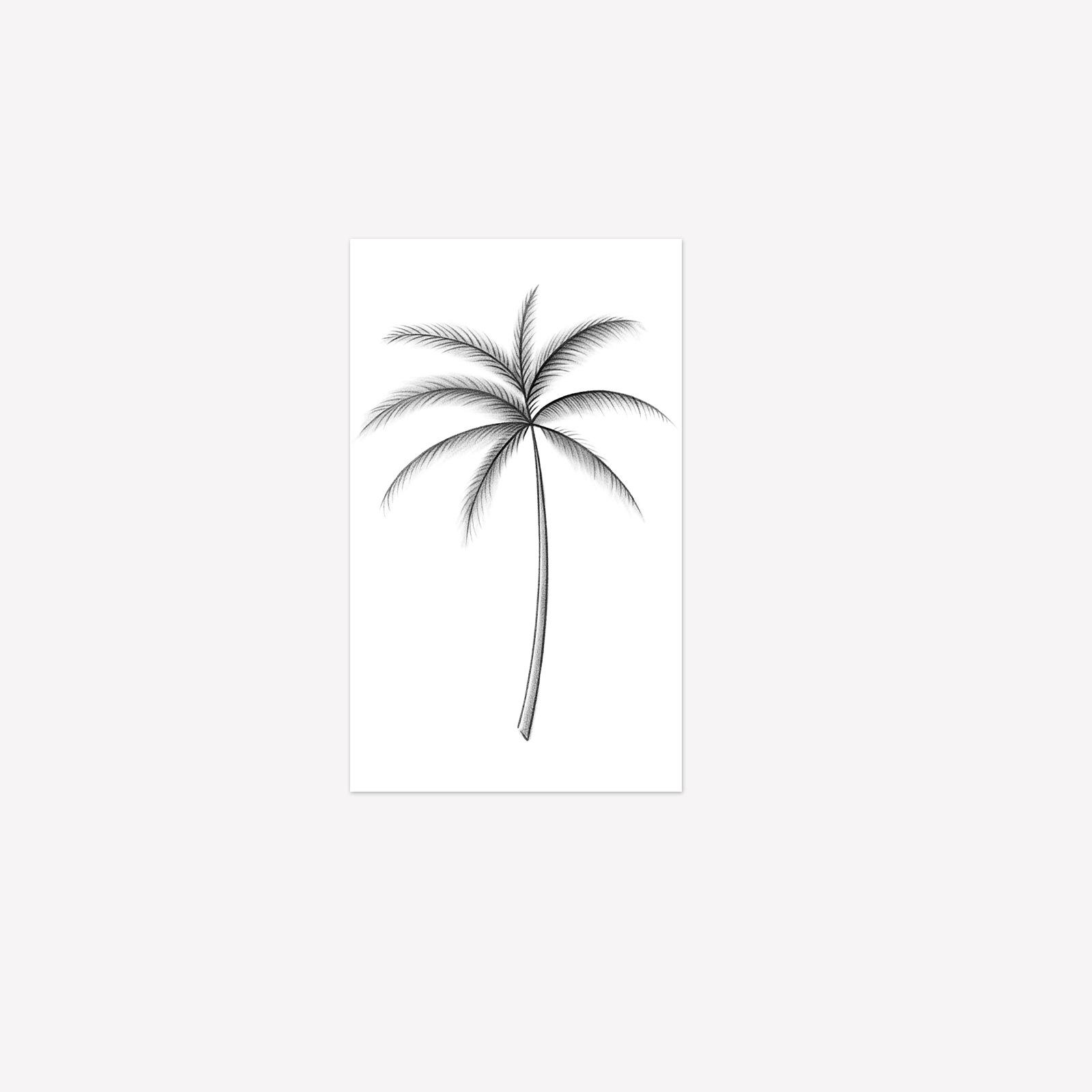 

Simple Palm Tree Tattoo Sticker, Women S Model, Niche High-End Sense, Waterproof And Sweat-Proof, Non-Reflective. 11*18