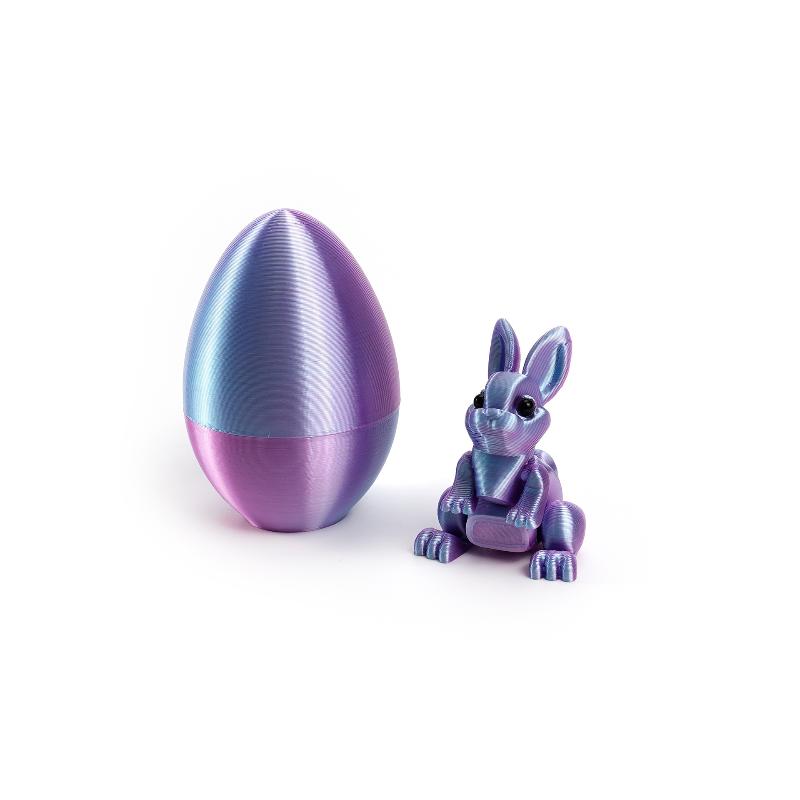3D Printed Rabbit Eggs Ornament Animal Model Easter Rabbit Home Desktop Ornament Happy Easter Gift For Kids