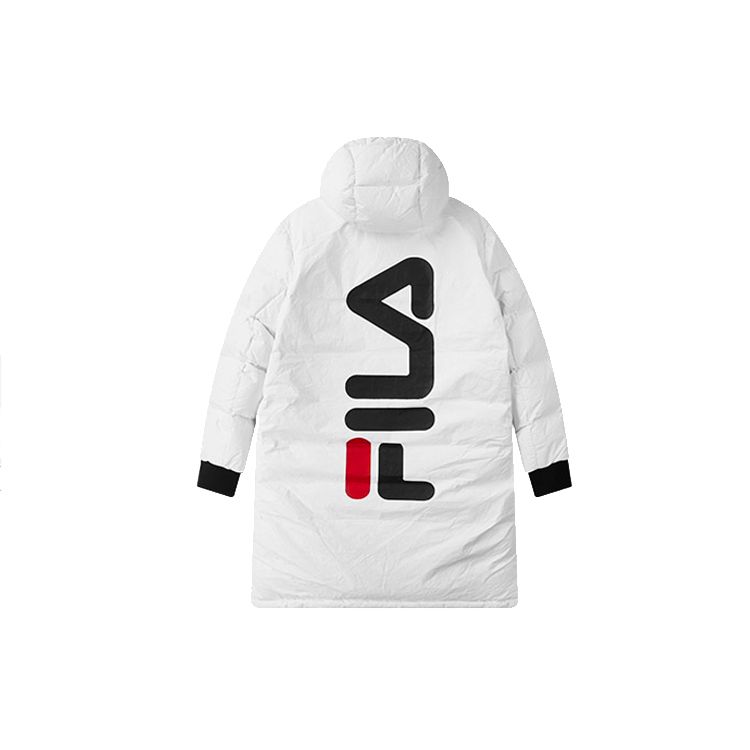 FILA Loose-Fit Mid-Length Casual Down Jacket Unisex Outerwear F11U048956F-WT