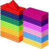 Yaomiao Set of 36 Multicolor Cloth Napkins Polyester Dinner Washable Napkins Cloth Bulk for Wedding Party Holiday Dessert Lunch Cocktail Birthday