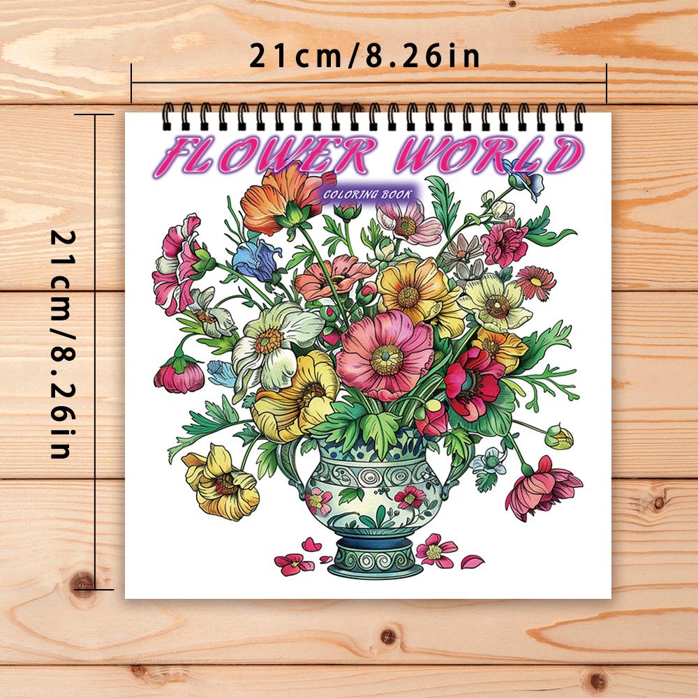 

Книжка-раскраска на спирали, 30 листов, 8,3x8,3 дюйма, плотная бумага 100 г/м², для снятия стресса и тревоги, подарки на Хэллоуин и Рождество зелёный