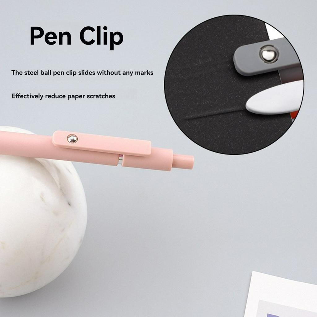 Retro Color 0.5mm Neutral Gel Pen Black Ballpoint Pen with Smooth Sliding Metal Clip No Paper Scratches Ideal for Office and Students