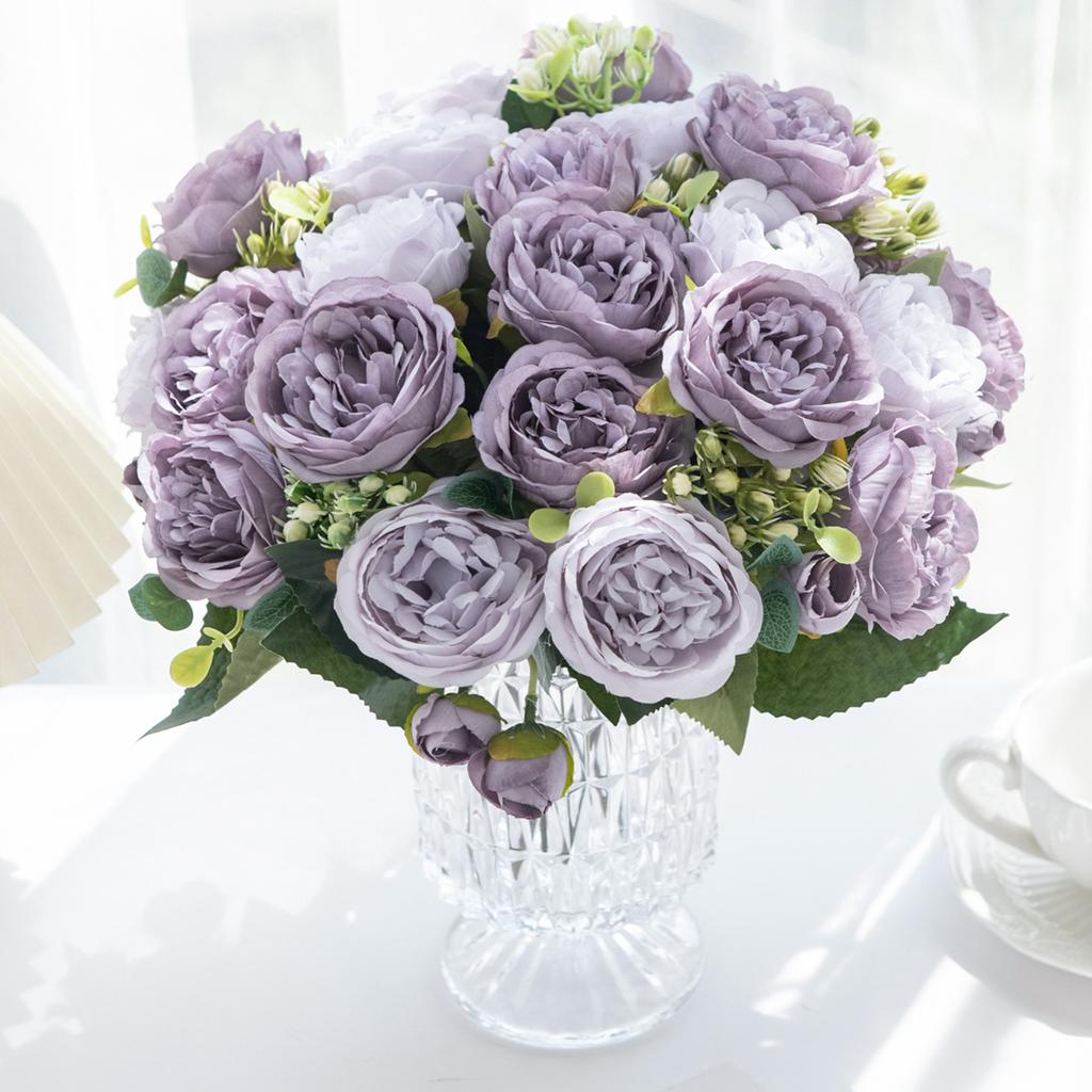 Artificial Flowers Silk Rose Outdoor UV Protection Wedding Party Bridal Bouquets Home Garden Room Yard Decorations Diy Gifts Box
