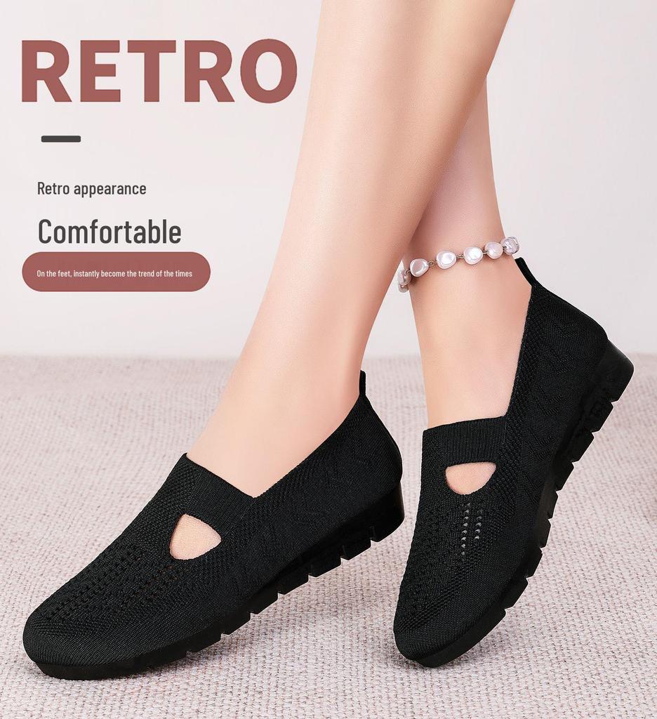 Vielseitige Damen Sommer-Slip-on-Netzschuhe - Große Größe, Niedriger Schnitt, Lässiges Polyurethan