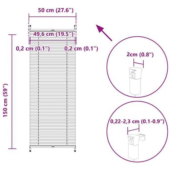 VidaXL Store Plissé Blanc 50x150cm Occultant Tamisant Fenêtre Stores Vénitiens 240591