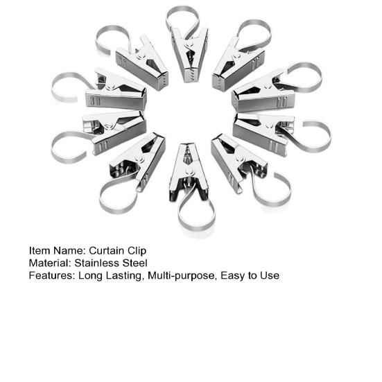 20Pcs Stainless Steel Hooks Clips Rustproof Weather-Resistant Multi-purpose Curtain String Light Hangers S Hooks