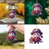Acrylic Surface Flat Cute Pirate Cat Pendant For Vehicle Accessories Interior