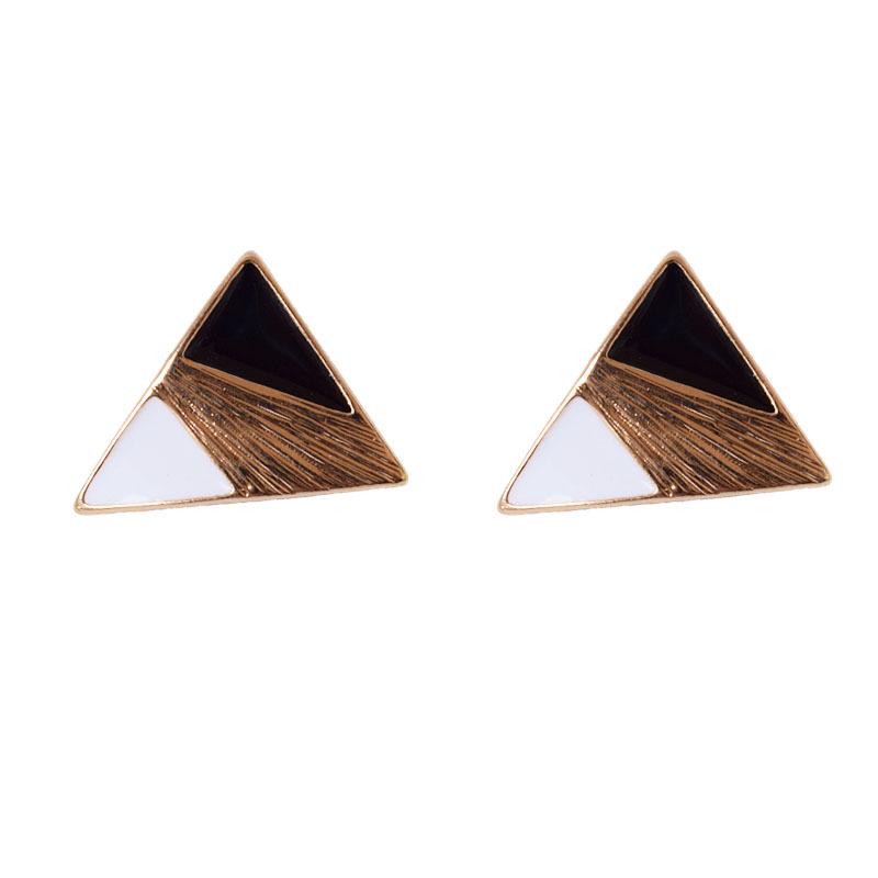 Korean Dongdaemun Geometric Triangle Drip Oil Earrings for Women - Simple, Fashionable Ins Style