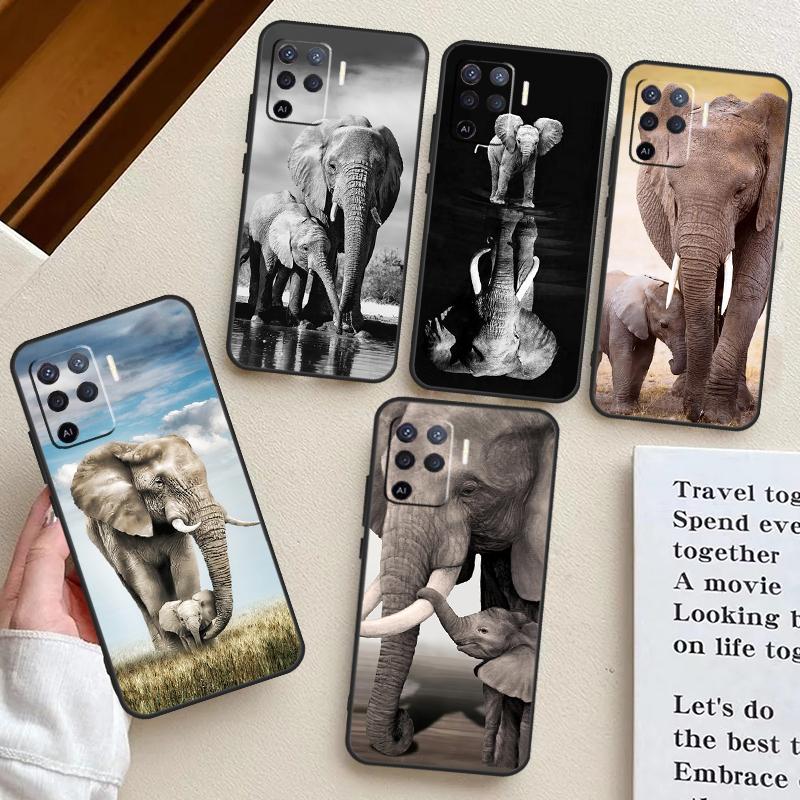 Elephant Baby Nature For OPPO A96 A76 A16 A54 A74 A94 A98 A78 A58 A5 A9 A52 A72 A53S A54S A15 A17 A57 A77 Case