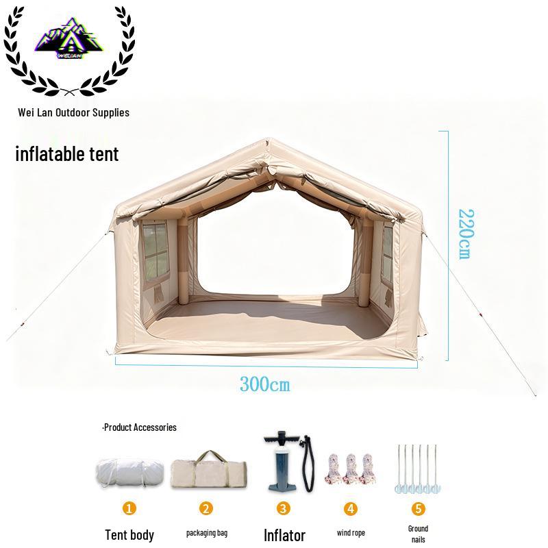 Inflatable One-Piece Tent: Windproof & Rainproof, Portable Oxford Cloth for Outdoor Camping