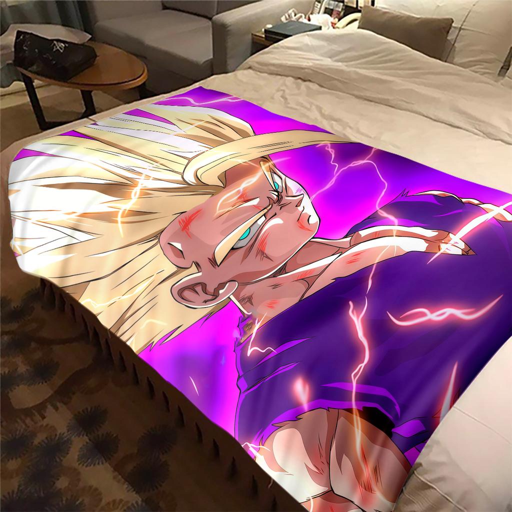 1 Stück Son Goku Druck Flanelldecke, Hohe Qualität für alle Jahreszeiten, Heimdekoration, Wärme und Komfort, Perfekt für Weihnachtsgeschenke