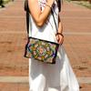 Ethnic Embroidered Crossbody Bag, Women's Canvas Shoulder Bags with Large Capacity