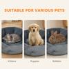 Cat Bed, Reversible Dog Pet Bed for Indoor Cats and Small Dogs, Round Bed with Supportive Bolster, Dark Grey