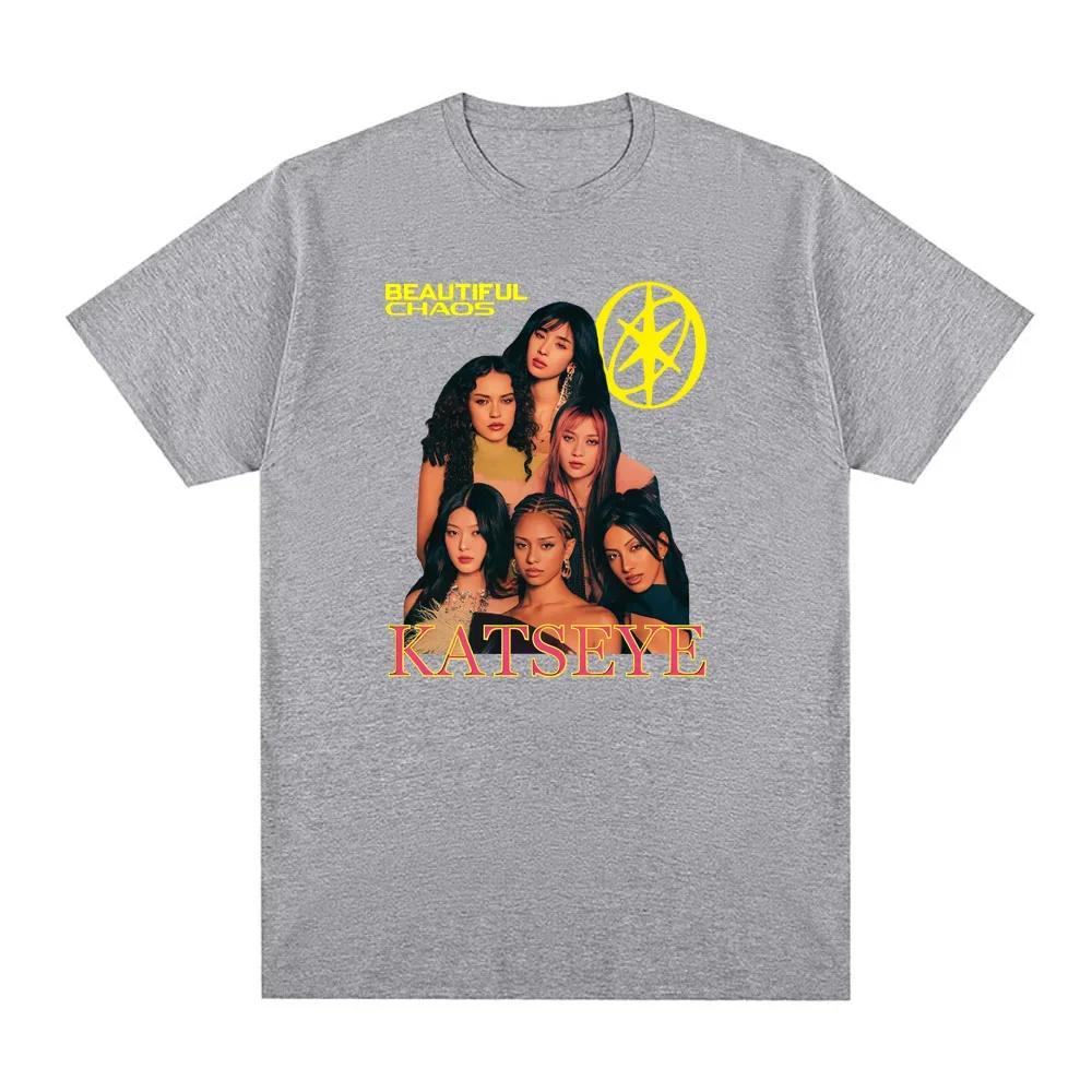 K Pop Tops Katseye Merch Touch Illustration Rock and Roll Hip-hop Rap Top High Street Sporty Casual T-shirt Men's Women's Couple