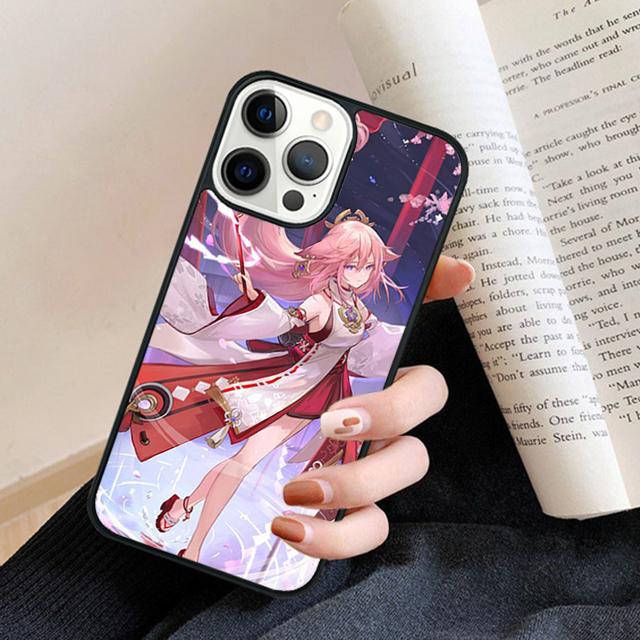 Genshin Impact Yae Miko Phone Case Cover For iPhone 17 Air 16 15 14 plus 12 13 pro max coque Shell Fundas
