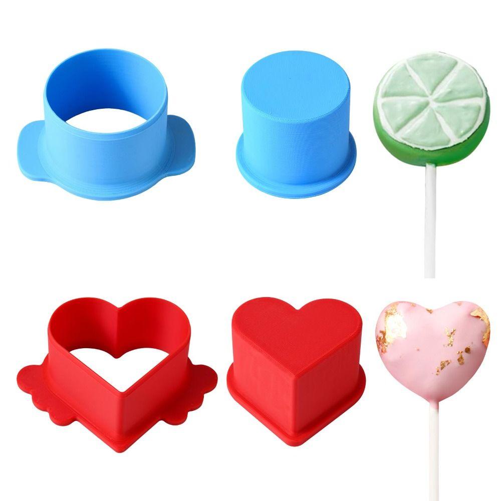 Silicone Cake Pop Cutter Circle and Heart Shape Baking Tool New Mousse Mould Candy